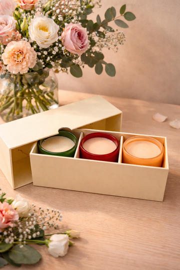 Luxe Wickless Candles – Set of Three (2.5 oz Each) Market