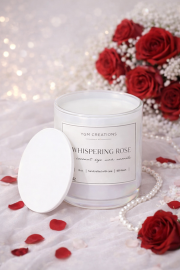 Whispering Rose - 8 oz Flameless Coco-Soy Candle