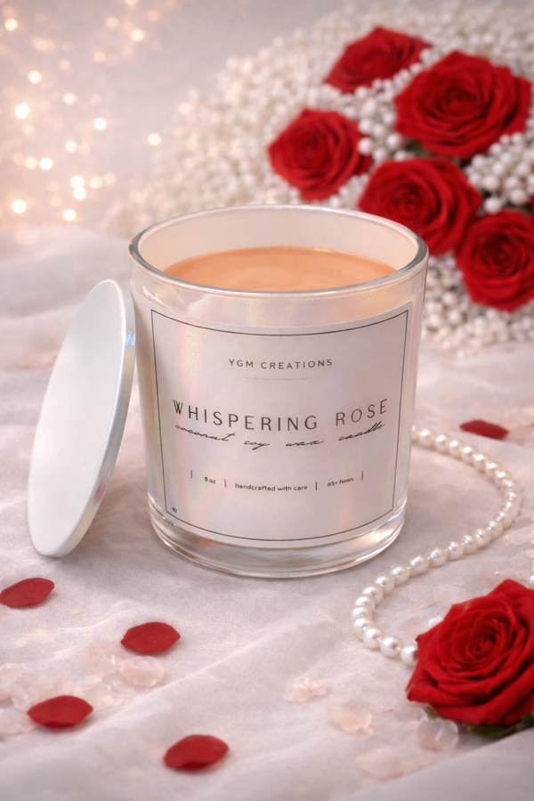 Luxe Whispering Rose - 8 oz Wickless Coco-Soy Candle
