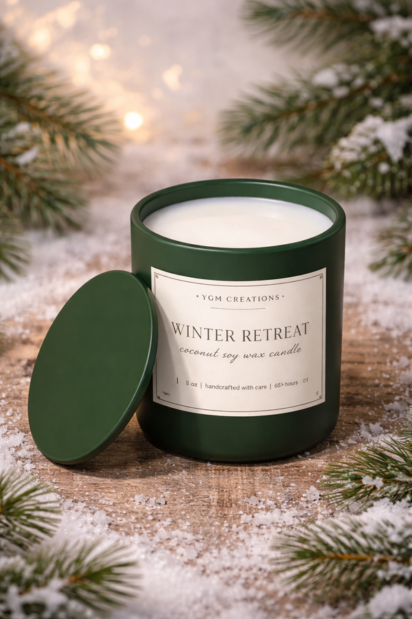 Luxe Winter Retreat – 8 oz Wickless Coco-Soy Candle