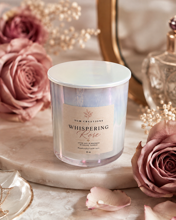 Luxe Whispering Rose - 8 oz Wickless Coco-Soy Candle