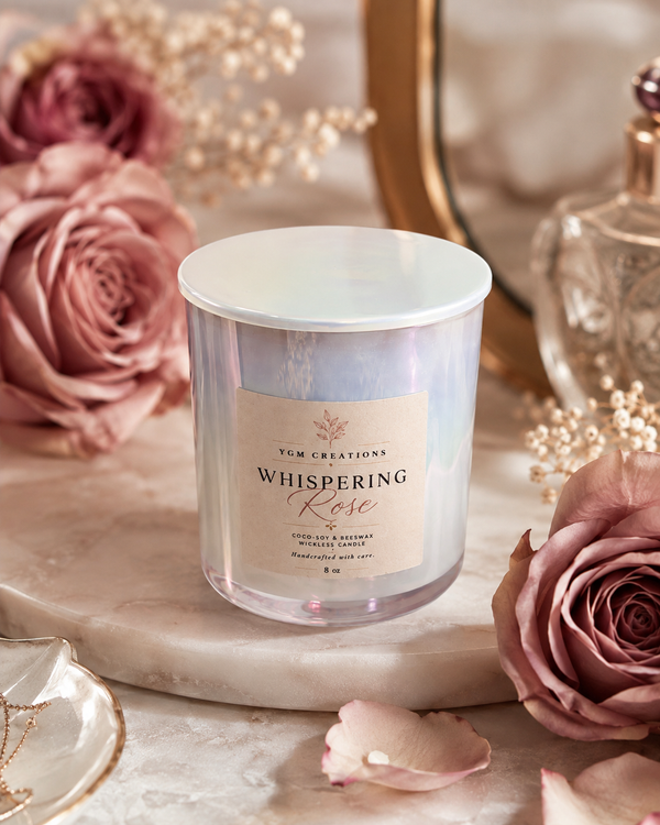 Luxe Whispering Rose - 8 oz Wickless Coco-Soy Candle
