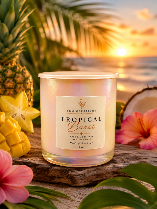 Luxe Tropical Burst – 8 oz Wickless Coco-Soy Candle