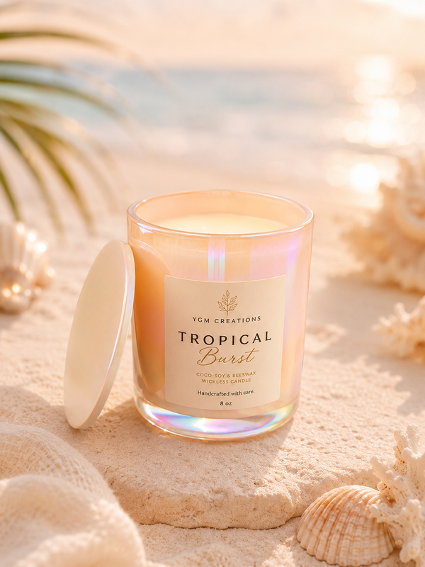 Luxe Tropical Burst – 8 oz Wickless Coco-Soy Candle